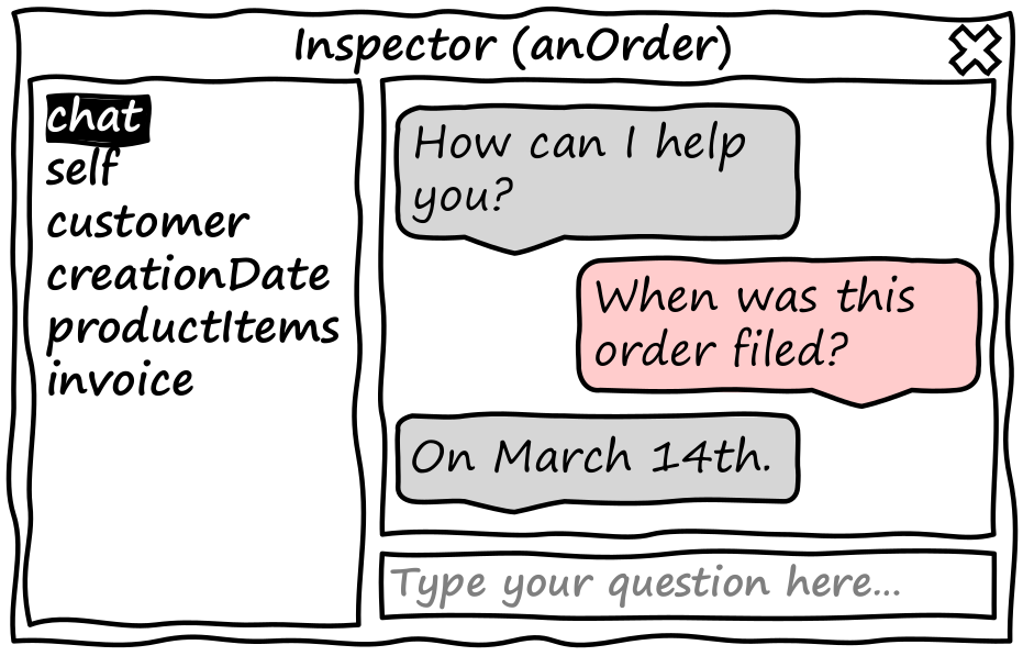A conversation mode for object inspection tools.